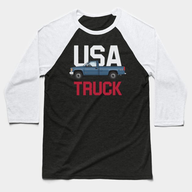 USA Truck 1 LWB Blue Baseball T-Shirt by JRCustoms44